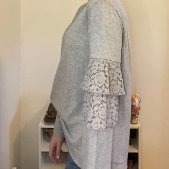 Style & Co Layered Lace Ruffle Sleeve Sweater - Picture 3 of 5